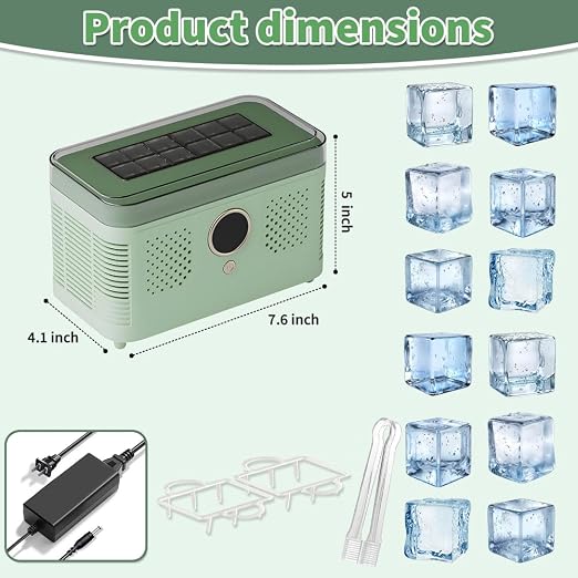 Countertop Ice Maker Machine, Portable Ice Machine with Self-Cleaning, Makes Quickly, Quiet & Compact Ice Maker for Home/Kitchen/Office/Party/RV