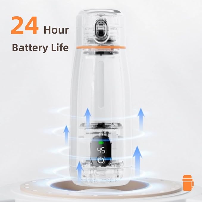 Travel Electric Kettle, 316 Stainless Steel USB Rechargeable Cordless Heating Portable 350ml Hot Water Boiler with Thermal Insulation, for Outdoor Camping Car Office