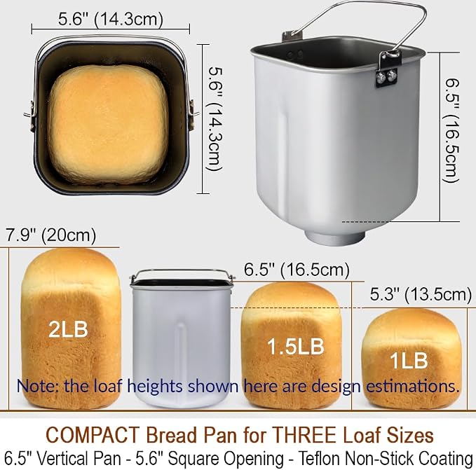 KITCHENARM 19-in-1 HANDY Bread Machine with Homemade Cycle and Gluten Free Setting - Beginner Friendly 2LB 1.5LB 1LB White Bread Maker Machine with Recipes and Delay Timer