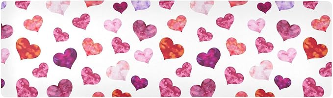 Valentines Trivet Table Runner 40 Inches Long Hearts Valentine's Day Heat Resistant Hot Pad Multi Purpose Mat for for Hot Pots Pans Kitchen Countertops