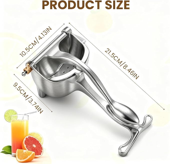 Hand Juicer Squeezer- Hydrogen Alloy Juicer, Efficient Manual Fruit Press Juicer with Ergonomic Grip, Aluminum Alloy Citrus Press for Orange Pomegranates Apple Lemon Lime, Easy to Clean (1PC)
