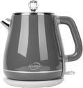 Retro Electric Tea Kettle 1.8L, Stainless Steel Electric Hot Water Kettle for Boiling Water, BPA Free, 1350W Fast Boil, Auto Shut Off & Boil-Dry Protection, Gray
