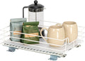 Household Essentials Glidez Paint-Finished Steel Pull-Out/Slide-Out Storage Organizer with Plastic Liner - Under Cabinet or Wire Shelf Use - 1-Tier Design - Fits Standard Size Cabinet or Shelf, White