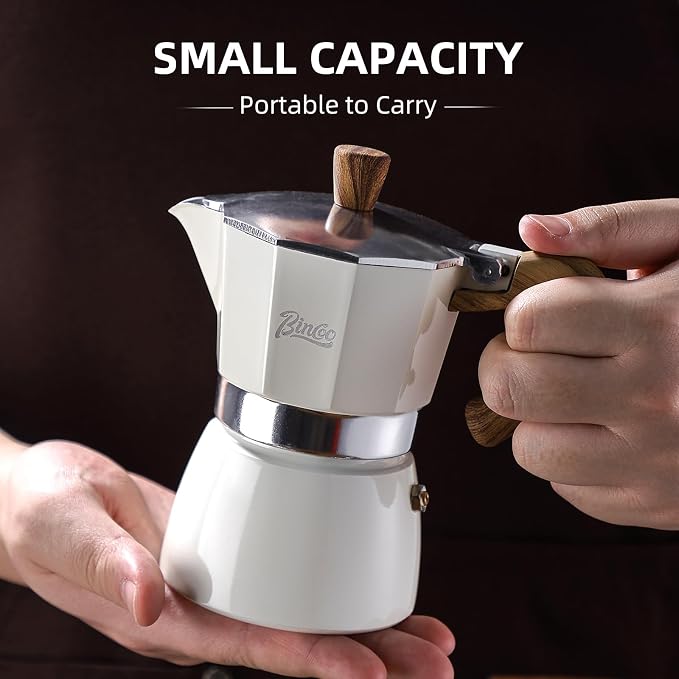 Bincoo Espresso Maker Stovetop,Camping Moka Pot 2 Cup/120ML,Stove Top Espresso Italian Coffee Maker,Easy to Use