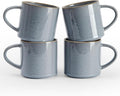 famiware Nature Coffee Mugs Set of 4, 14 oz Coffee Mug Set, Coffee Cups with Handle for Coffee, Tea, Cocoa and Milk, Microwave and Dishwasher Safe, Light Blue