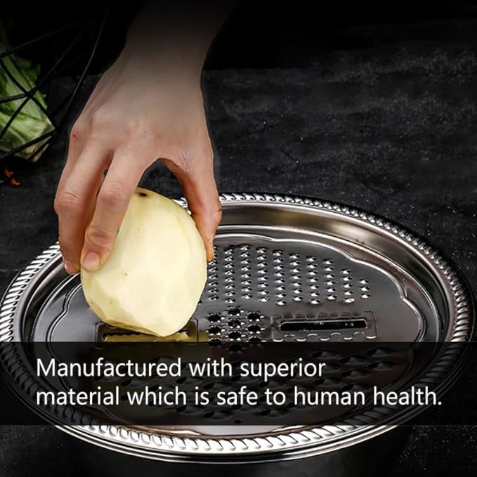 DECHOUS 2Pcs Multipurpose Stainless Steel Grater Bowl Small Basin Basket Grater Basin Bowl Set for Kitchen Rinsing Draining Mixing, 10 Inch