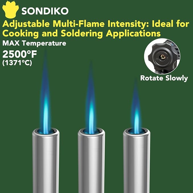 Sondiko Big Butane Torch Lighter, Soldering Torch with Monster Footprint Shaped Base, Adjustable Flame, Safety Lock, Butane Not Included