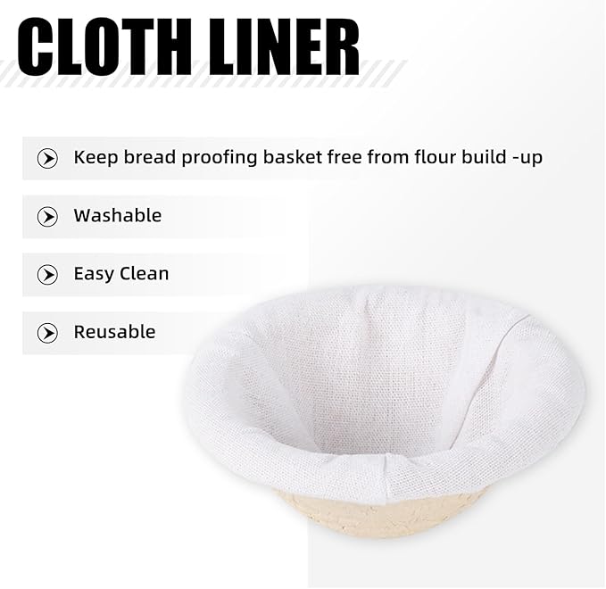 12-Pack Mini Banneton Baskets (5 Inch), Round Sourdough Proofing Basket Set with Linen Liners for Small Loaves & Home Bakery Supplies