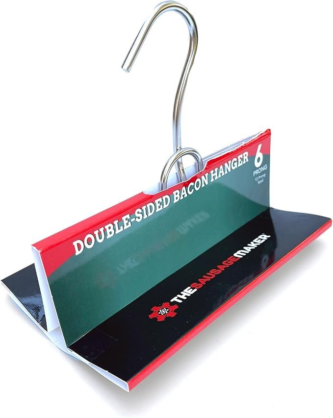 The Sausage Maker® Bacon Hanger 6-Prong Double Sided Meat Hooks SUS304 Stainless Steel, Heavy Duty Butcher’s Hook Accessories for Meat Smoking, Processing, Drying, Grilling, BBQ, 6.25” W x 5.75” H