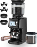 Homtone Conical Burr Espresso Coffee Grinder,51 Precise Settings,Electric Mill with Portafilter Holder, 2-12 Cups Adjustable, Anti-static, Stainless Steel, 120V
