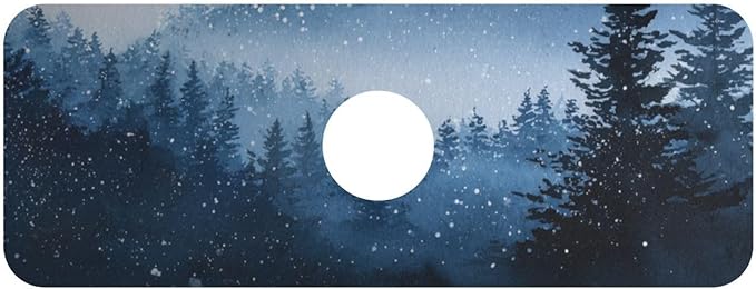 Kitchen Sink Splash Guard 1 PC 14.7 Inch Sink Faucet Mat Splash Guard for Bathroom Countertop Water Absorbent Foldable Cuttable Soft Washable Watercolor Winter Mountain Blue