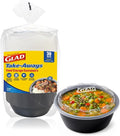 Glad Take-Aways 30-Pack Snap-Seal Round Food Storage Containers, 32 oz, Leak-Resistant Lids, Dishwasher & Freezer Safe, Reusable Meal Prep Bowls, BPA Free, Made in North America