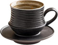 210ml Ceramic Mug Saucer Set Home Wabi Sabi | retro, artisan, original design, minimalist, durable, latte, afternoon tea
