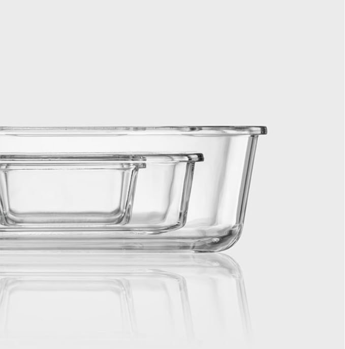 LocknLock LNG455S5W The Clear Borosilicate Glass Food Storage Containers with Lids, 10-Piece Set for Kitchen, Lunch, Meal Prep, Leftovers, Leakproof, Freezer, Microwave, and Dishwasher Safe