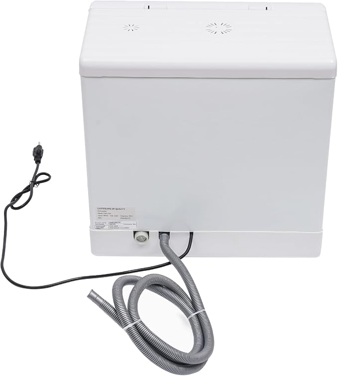 Tabletop Dishwasher, 110V Portable Countertop Dishwasher, High-Pressure Cleaning Washing Machine 3 Dishwashing Modes Fast Wash, Standard Wash or Strong Wash for Home, Campers/RVs, White