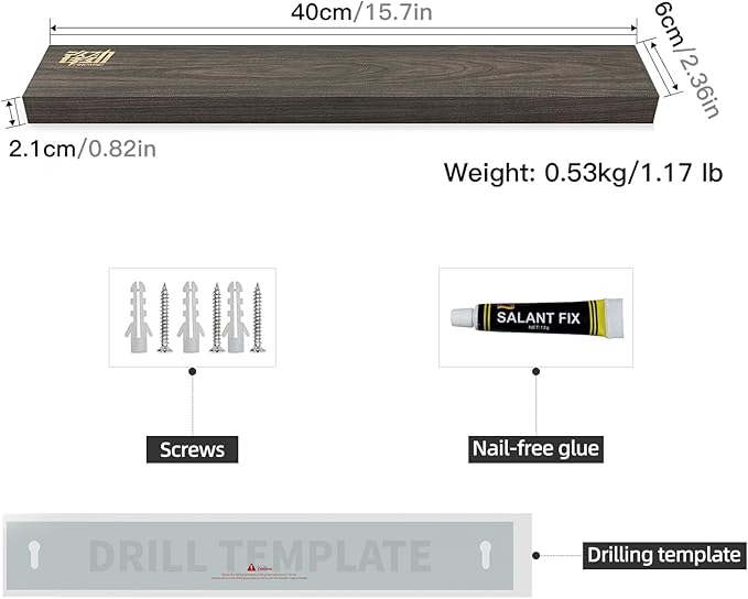 FINDKING Ash Wood Magnetic Knife Strip, Wall Mounted Wooden Knife Holder with Strong Magnets for Kitchen Organization, 16 Inch Dark Brown, Without Knives
