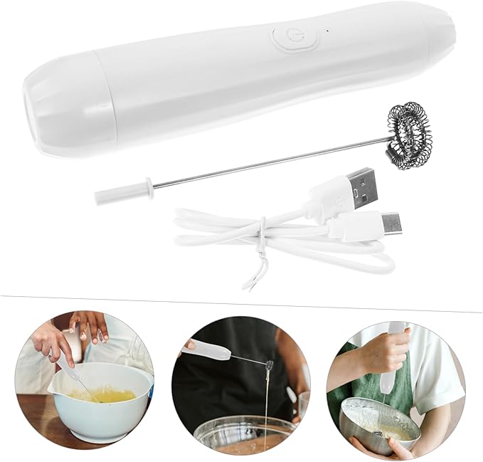 ULTECHNOVO Latte Art Electric Frother Handheld Milk Whisk Portable Egg Blender Multi-speed Drink Mixer Practical Kitchen Accessory