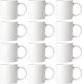 AmorArc 12oz Off White Coffee Mugs, Ceramic Coffee Mugs with Large Handle for Man, Woman, Light Weight Coffee Mugs Set for Latte/Cappuccino/Cocoa/Milk, Dishwasher & Microwave Safe, 12Pcs