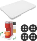 360° Rolling Tray Bamboo Appliance Slider, Appliance Sliders for Kitchen Appliances Sliding Tray for Coffee Maker Appliances Mat Easily from Under The Cabinet White(13.9"×9.4")