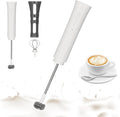 Hand Mixer Milk Frother for Coffee, Kitchen Powerful Milk Frother Wand, Rechargeable Battery Operated Drink Mixer, Electric Whisk Foam Maker With 2 Whisk Attachments