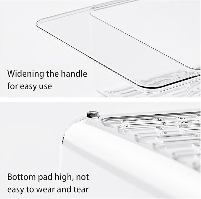 Transparent Plastic Dish Drying Rack Over the Kitchen Sink, Dish Drainer with Widened Handle, Dish Rack Vegetables and Fruits