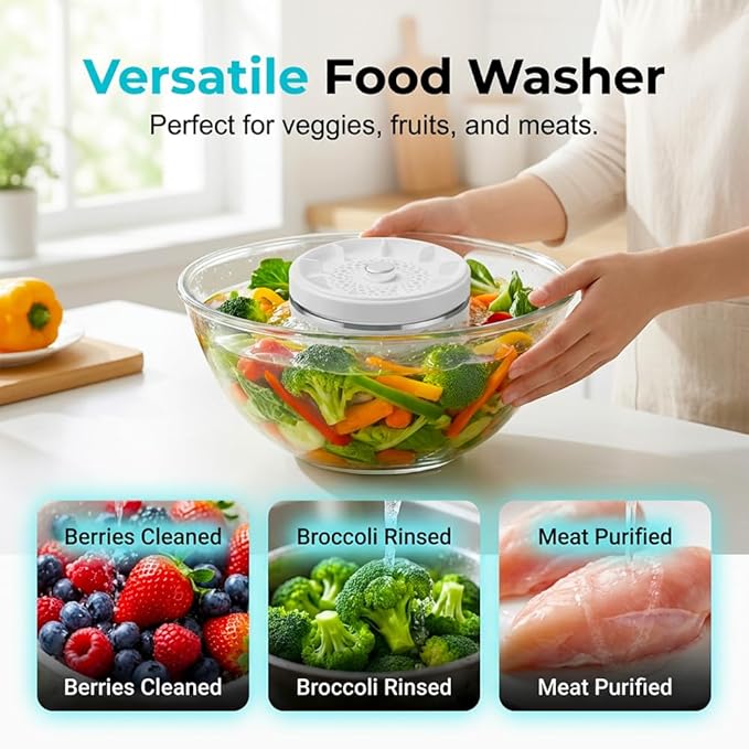 Fruit and Vegetable Washing Machine, 2026 Upgraded Fruit Cleaner Device Waterproof Fruit and Vegetable Purifier Clean Produce with Titanium Electrolysis Purification for Home Kitchen (1)