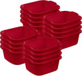 Sterilite Convenient Extra Large Heavy Duty Multi-Functional Home 12 Quart Standard Sink Dish Washing Plastic Storage Pan, Red (16 Pack)