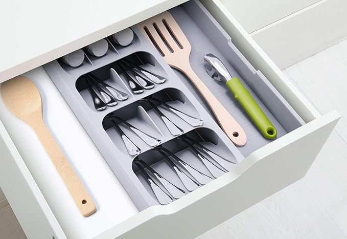 Expandable Cutlery Tray Kitchen Drawer Organizer and In-Drawer Knife Holder