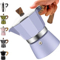 12 Cup Aluminum Moka Pot Classic Stovetop Espresso Coffee Maker 600ml 20oz Coffeemaker Percolator Mocha Pot Greca Coffee Maker Cafe Makers for Italian and Cuban Café Brewing Purple
