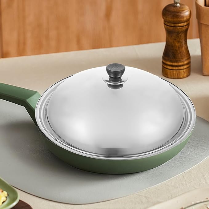 Ciieeo 15 Inch Stainless Steel Cooking Pot Lid Anti-Scald Heat Retention Cover with Knob Multipurpose Kitchen Tool for Oil Splash Protection and Steam Cooking