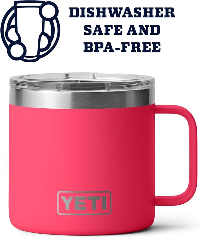 YETI Rambler 14 oz Mug, Vacuum Insulated, Stainless Steel with MagSlider Lid, Stainless | Vacuum Insulated, MagSlider Lid, Stainless