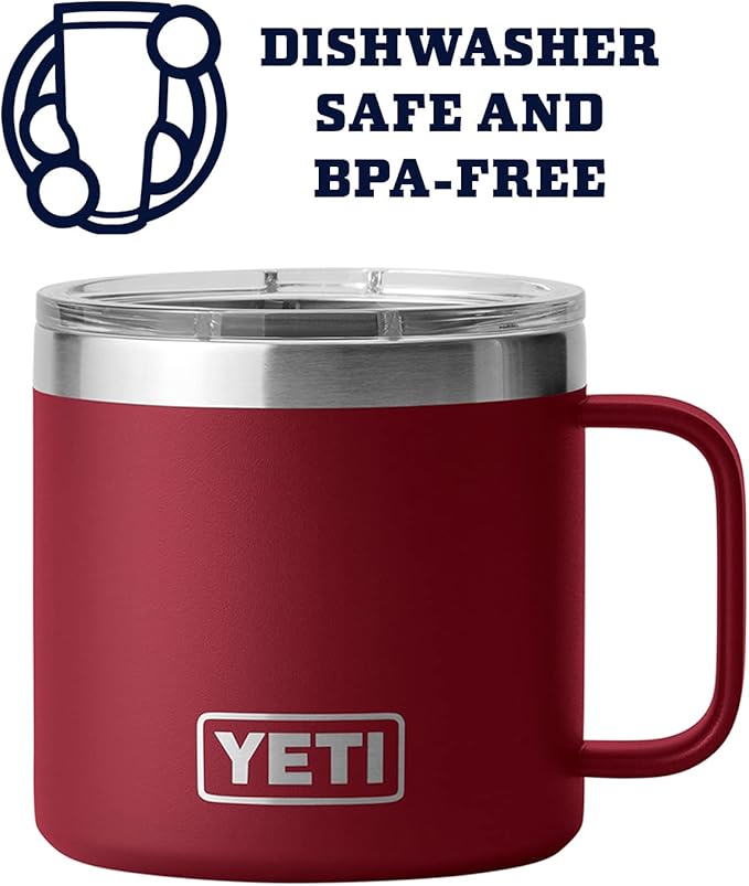 YETI Rambler 14 oz Mug, Vacuum Insulated, Stainless Steel with MagSlider Lid, Stainless | Vacuum Insulated, MagSlider Lid, Stainless