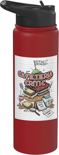 Cafeteria Critic - Student Lunch School Humor Food Chaos Stainless Steel Insulated Water Bottle