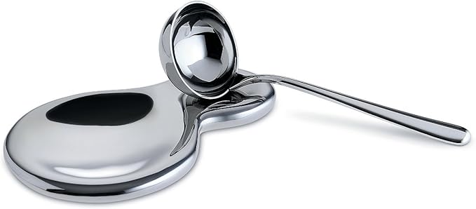 Alessi "T-1000" Spoon Rest in 18/10 Stainless Steel Mirror Polished, Silver