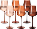 Brown Wine Glasses Set of 6-18oz Hand Blown venus Wine glasses - Unique Gift for Birthday,Wedding, housewarming
