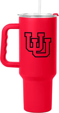 Logo Brands NCAA 40 oz Tumbler with Handle -Stainless Steel Insulated Travel Tumbler with Straw Lid – Powder Coated, Leak-Resistant, Keeps Drinks Hot/Cold – Great for Tailgating, or Everyday Use