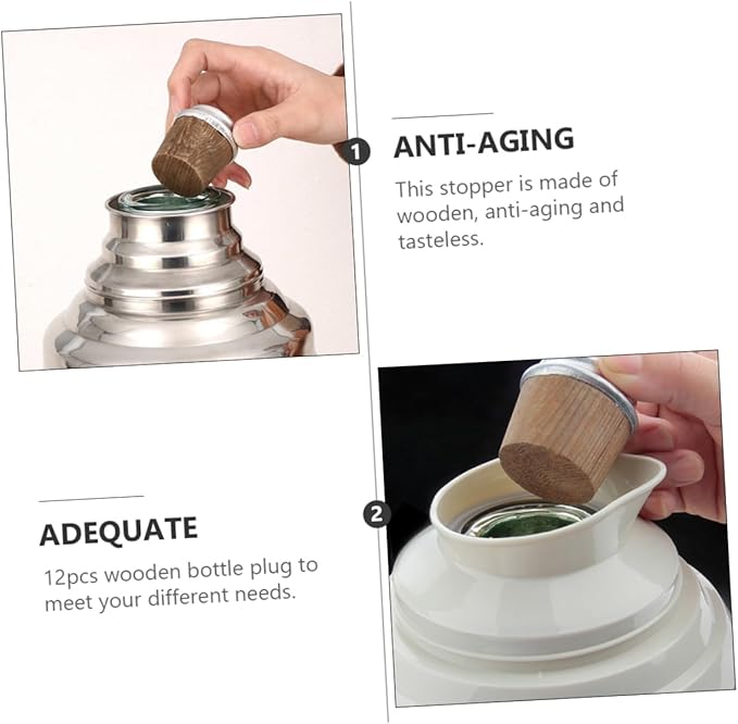 PRETYZOOM 24pcs Cork Bottle Stoppers for Water Bottles Insulated Replacement Plugs for Vacuum Flasks and Thermal Insulation Fits Standard