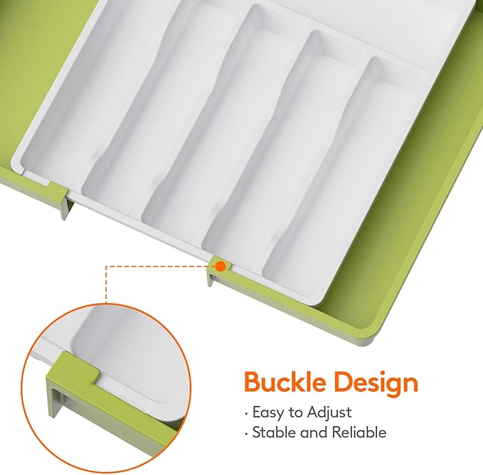 Lifewit Silverware Drawer Organizer, Expandable Utensil Tray for Kitchen, Adjustable Flatware and Cutlery Holder