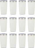 12 Ct of 20 Oz Two-Tone Himalayan Stainless Steel Tumbler with Lid – White – Customizable Insulated Cups for Water, Coffee, Hot & Iced Drinks – Great for DIY, Events, Work
