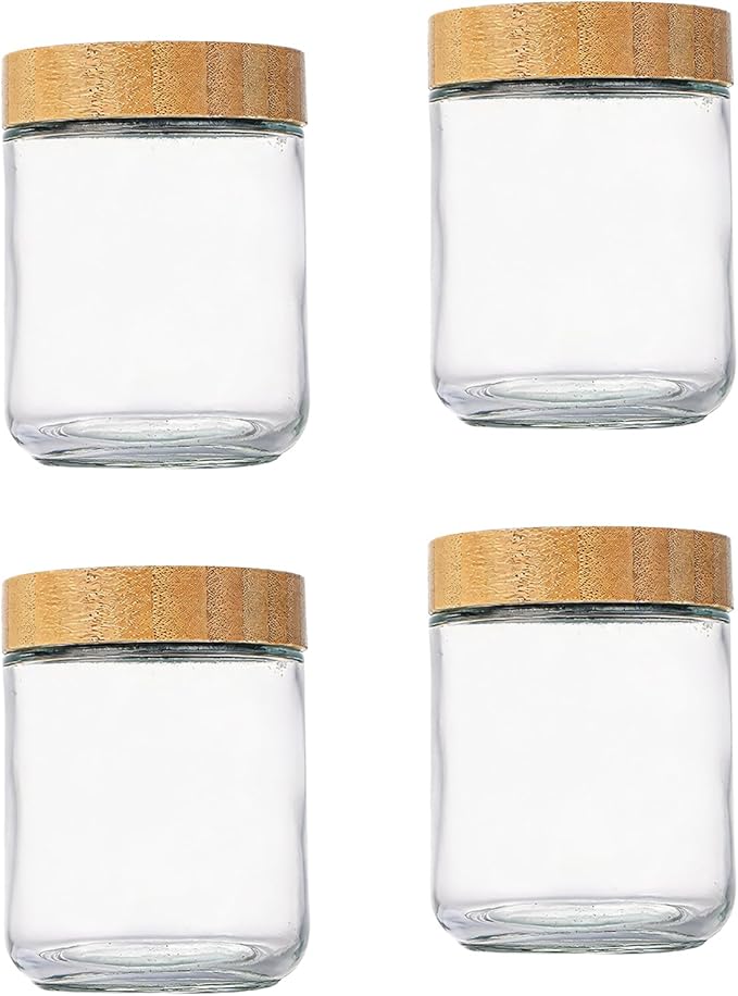 Glass Storage Jar with Airtights Lid for Overnight Oats Yogurt Parfaits and Food Storage 300ml 480ml Glass Food Container