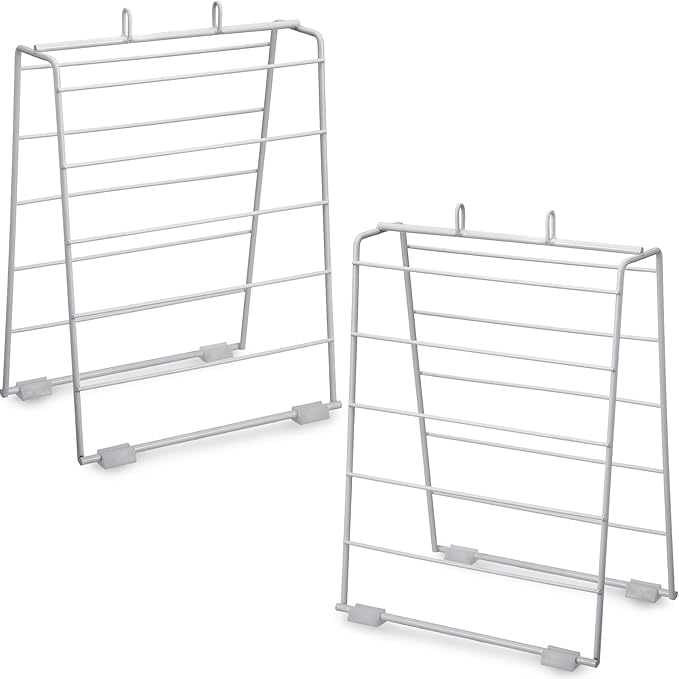 Yaomiao 2 Packs Deli Bag Dispenser Metal Grocery Bag Stand Plastic Grocery Bag Holder Portion Bag Dispenser White Coated Wire Bag Holder for Retail Store Home Restaurant, 9 x 6 x 12 Inch