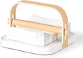 Umbra Bellwood Napkin Holder with Weight and Carrying Handle, White/Natural