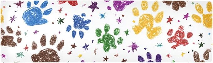 Paw Prints and Stars Trivet Table Runner Heat Resistant 230F for Hot Dishes Pots Plates Kitchen Dining Table Protector Decorative 39.37 X 11.8 Inch