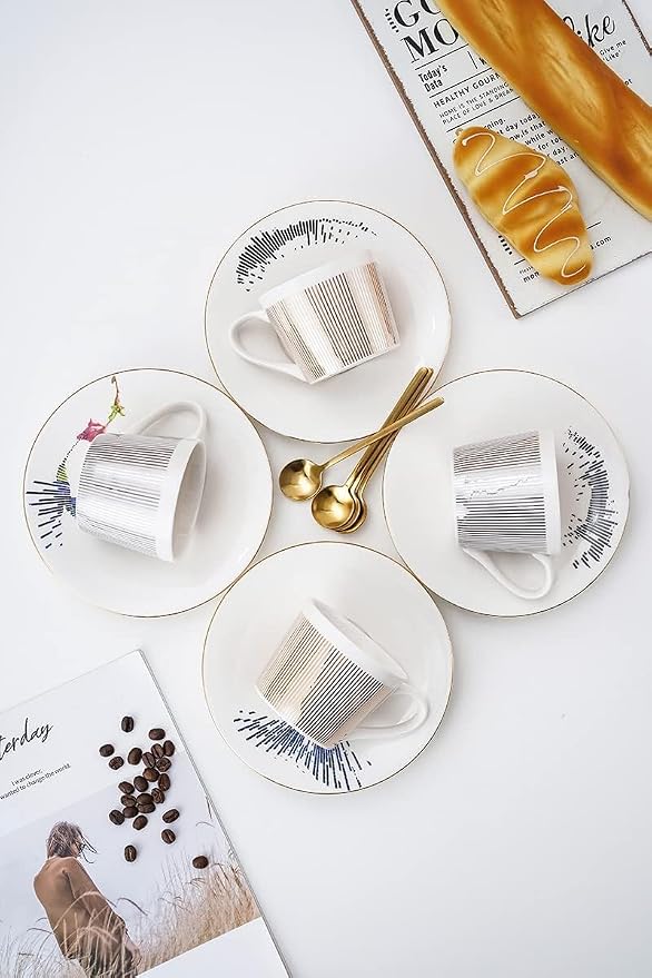 Mirror Cups and Saucers for Women Wedding Party Afternoon Tea - Butterfly | Mirror Cups and Saucers, Ceramic Coffee Cup, Idea Gift, Perfect afternoon tea cups, dishwash safe