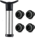 Wine Stopper 4 SET Wine Stopper With Vacuum Pump Preserver Aerator Rubber Black