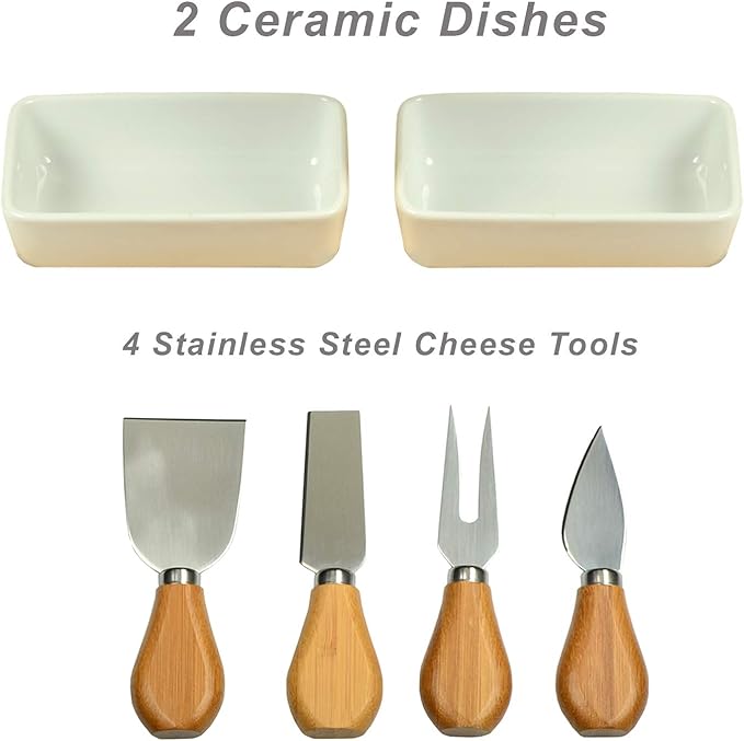 Picnic at Ascot Sherborne Bamboo Cheese Board Set with 4 Tools - Designed & Quality Assured in The USA