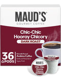 Maud's Chicory Flavored Coffee Pods, 36 ct, Dark Roast Flavored Coffee in Single Serve Pods – 100% Arabica Beans, Compatible with Keurig K Cups Maker