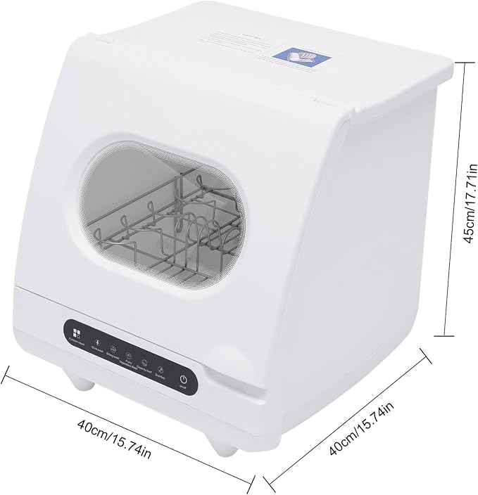 800W Portable Countertop Dishwashers, 6-Sets 5 Washing Programs Desktop Non Installation Dishwasher Compact Dishwasher Household Mini Dishwashers w/1.32GAL Water Tank for Home Small Apartments RVs