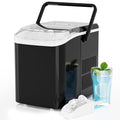 Ice Makers Countertop, Portable Ice Machine with Handle, 6 Mins 9 Bullet Cubes with Basket and Scoop, 26lbs in 24Hrs, Auto-Cleaning, for Home, Kitchen, RV, Camping, Black