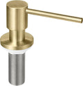 EADOT Brushed Gold All Brass Sink Soap Dispenser for Kitchen Sink Deck Mounted with 17 OZ Above The Sink Refillable PET Bottle Brass Pump Head in Counter Dish Soap Dispenser
